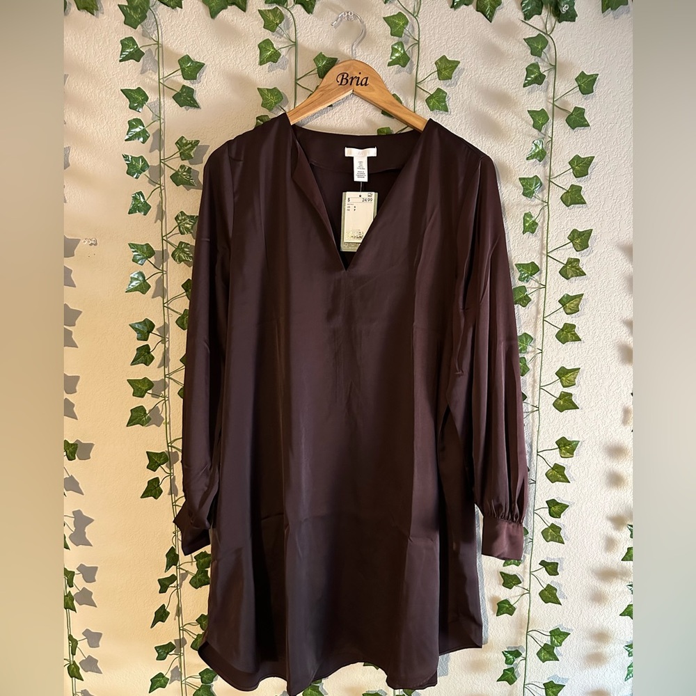 Forever 21 brown long sleeve mini dress, size small